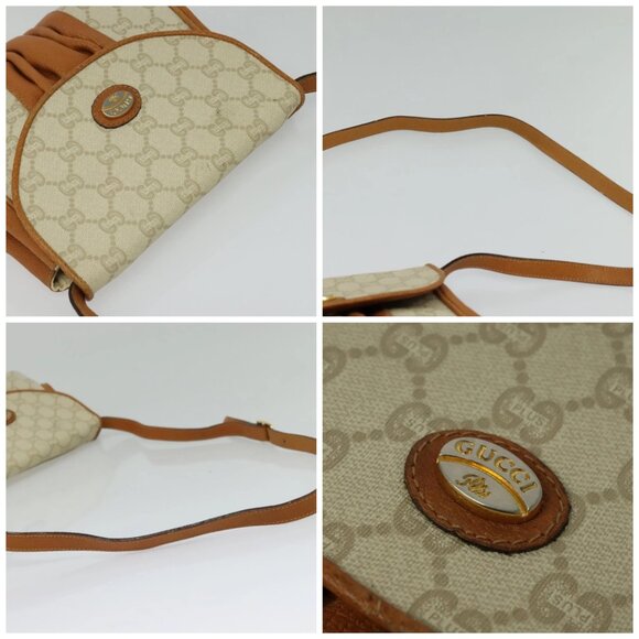 GUCCI GG Plus Supreme Shoulder Bag PVC Beige Gold Auth 139096 - Picture 16 of 16